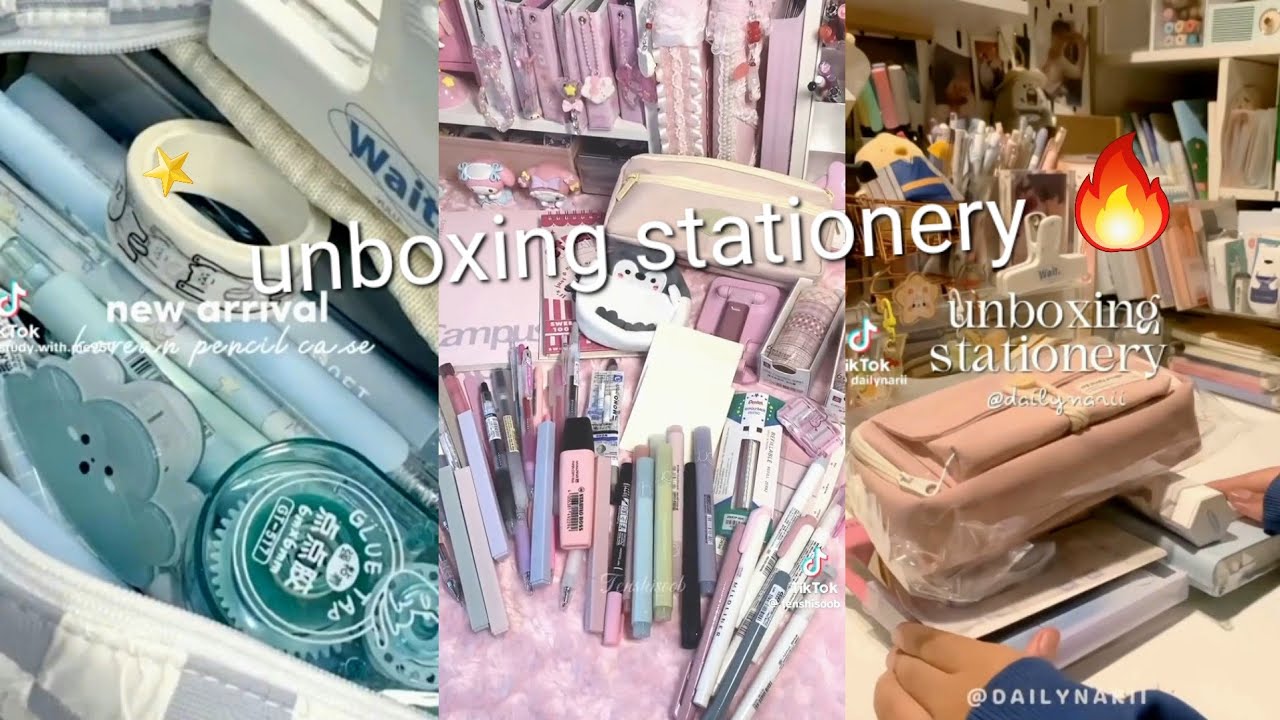 Tổng hợp những màn unboxing stasionery| Đồ dùng học tập cho năm học mới| tiktok unboxing | HATONIAH♡