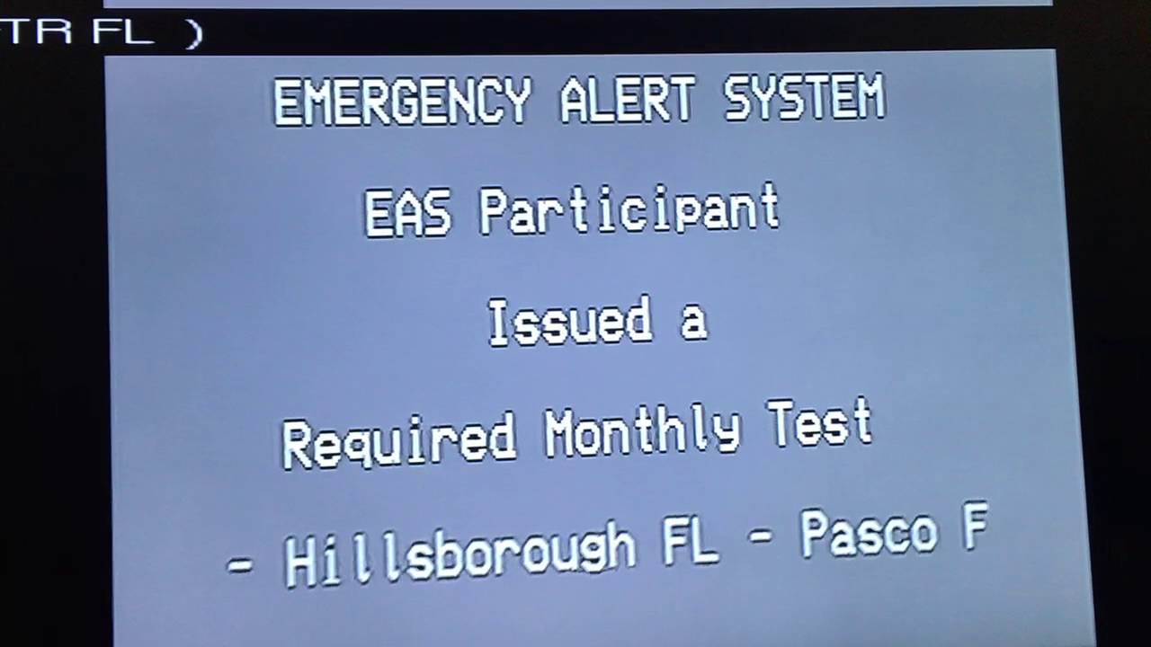 Emergency Alert System - Required Monthly Test 10/20/16