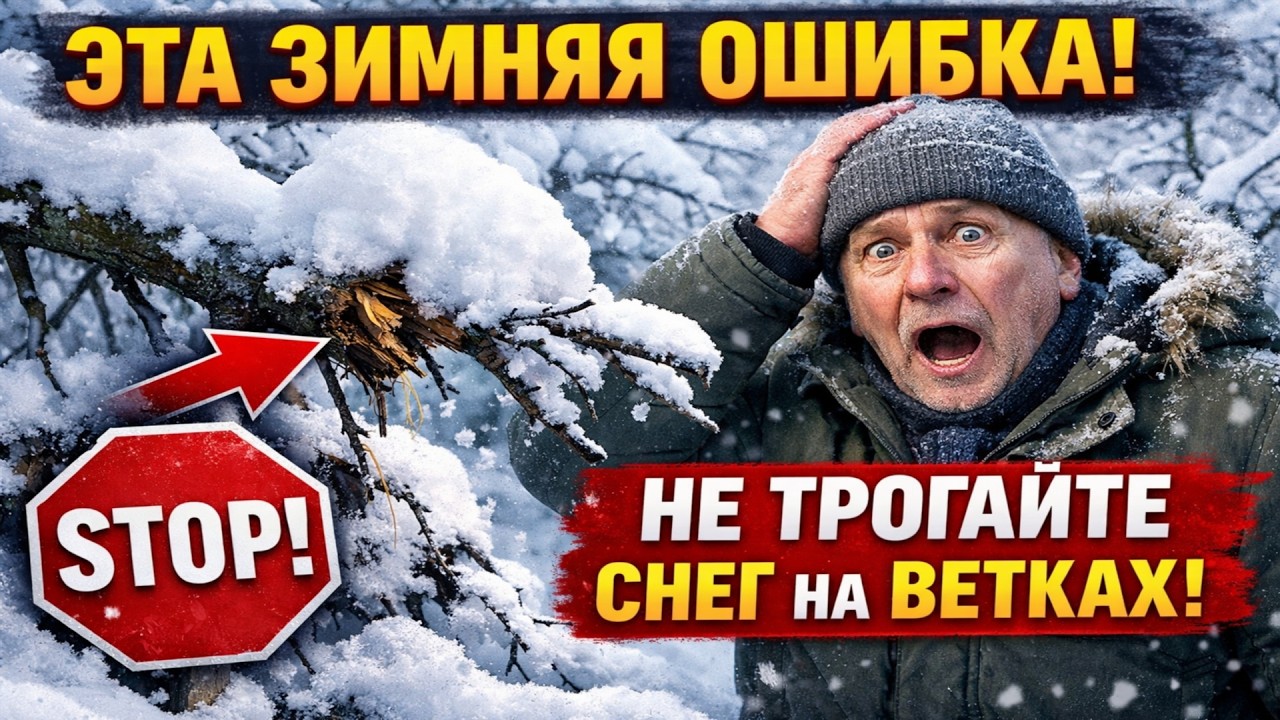 Эта ЗИМНЯЯ ОШИБКА губит ваши деревья! НЕ ТРОГАЙТЕ снег на ветках, пока не узнаете ЭТО