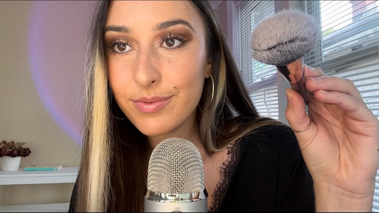ASMR doing your makeup ♡ personal attention + mouth sounds