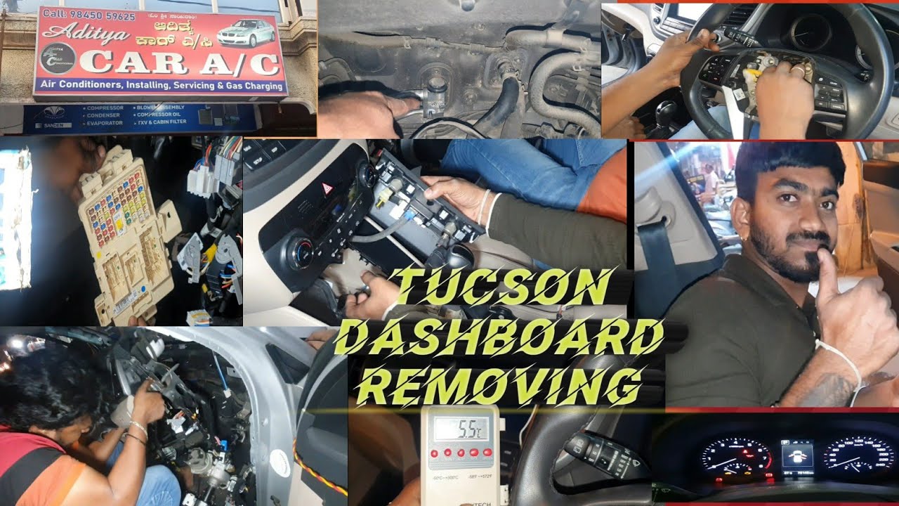 HOW TO REMOVE HYUNDAI TUCSON DASHBOARD || COOLING COIL LEAKAGE PROBLEM #adityacarac