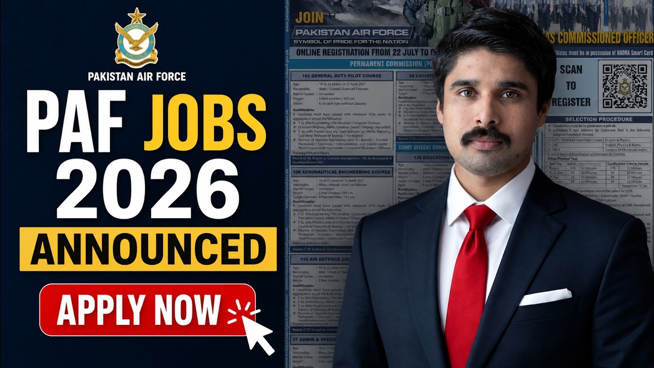 Pakistan Air Force has Officially Announced Commissioned Officer Registration.
