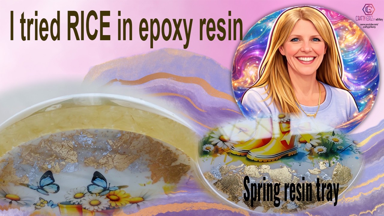 Spring rain boots resin tray with Rice texture rim + Gold & Silver leaf