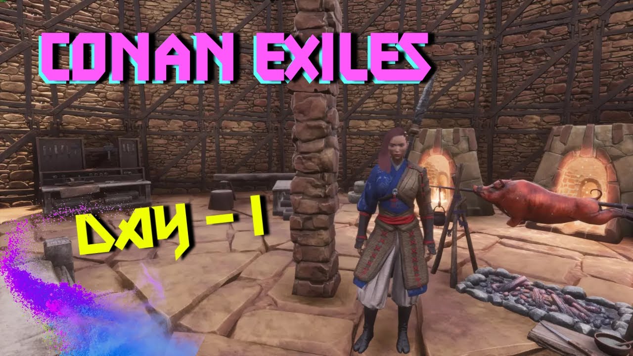 CONAN EXILES - Выживание день 1. Первая постройка и основа. (2024)