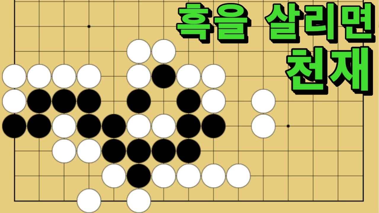 바둑 묘수 사활 - 화려한 탭댄스의 묘수가 있습니다. 흑을 살려보세요.