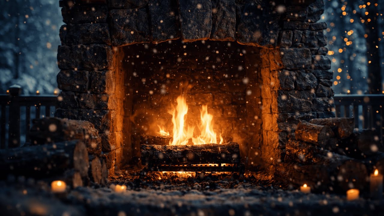 Cozy Fireplace Sounds with Soft Piano ❄️🔥 | Winter Ambience for Relaxing & Sleep | 2 Hours