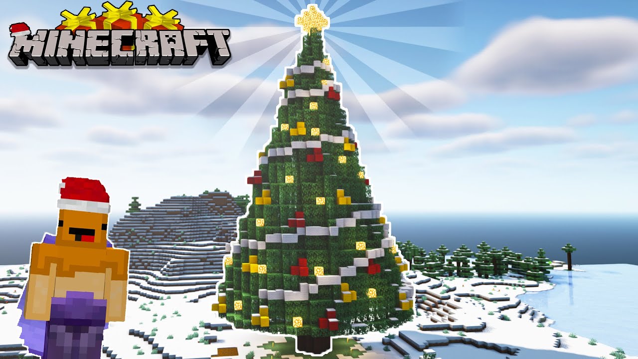 I Built A GIANT Christmas Tree In Minecraft! Minecraft Let's Play Episode 13...