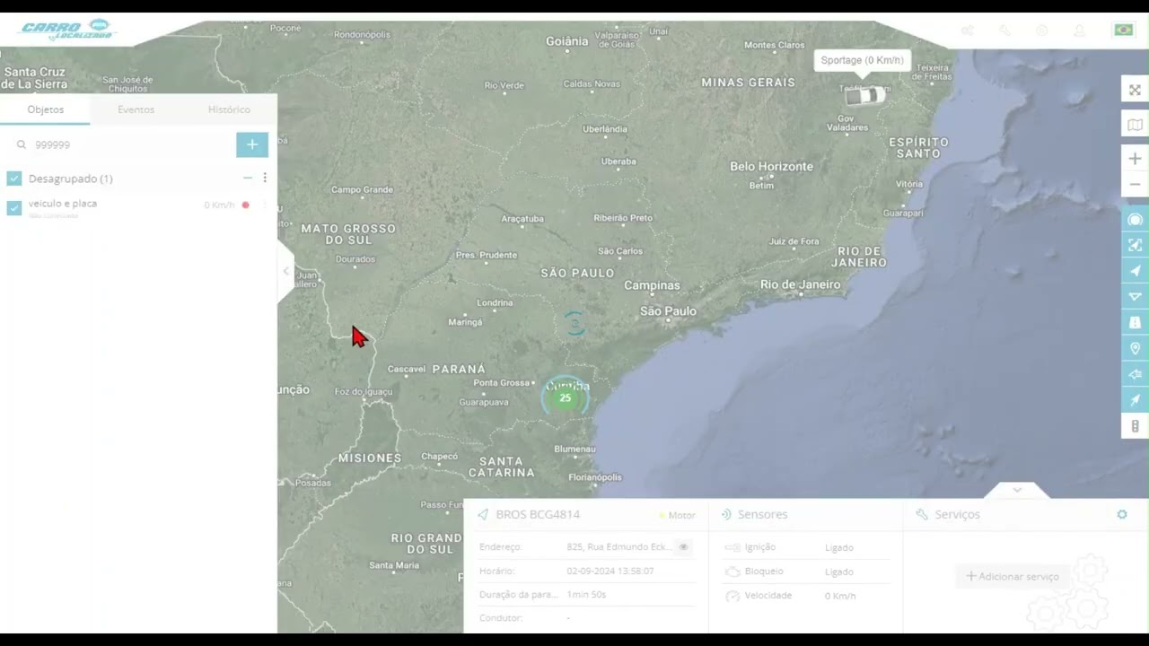 Demonstra&ccedil;&atilde;o da nova plataforma carro localizado com software GPS WOX