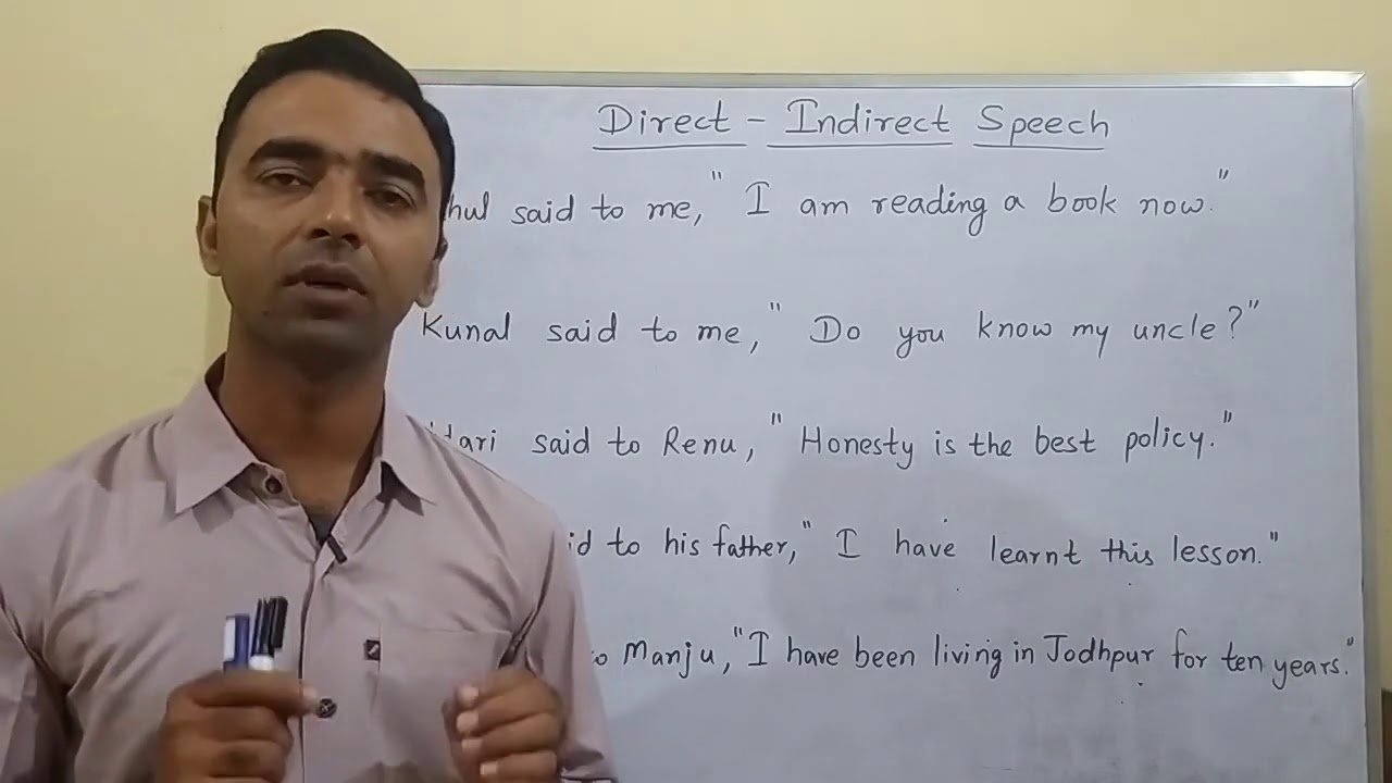 Direct Indirect Speech Practice Exercise Part 1