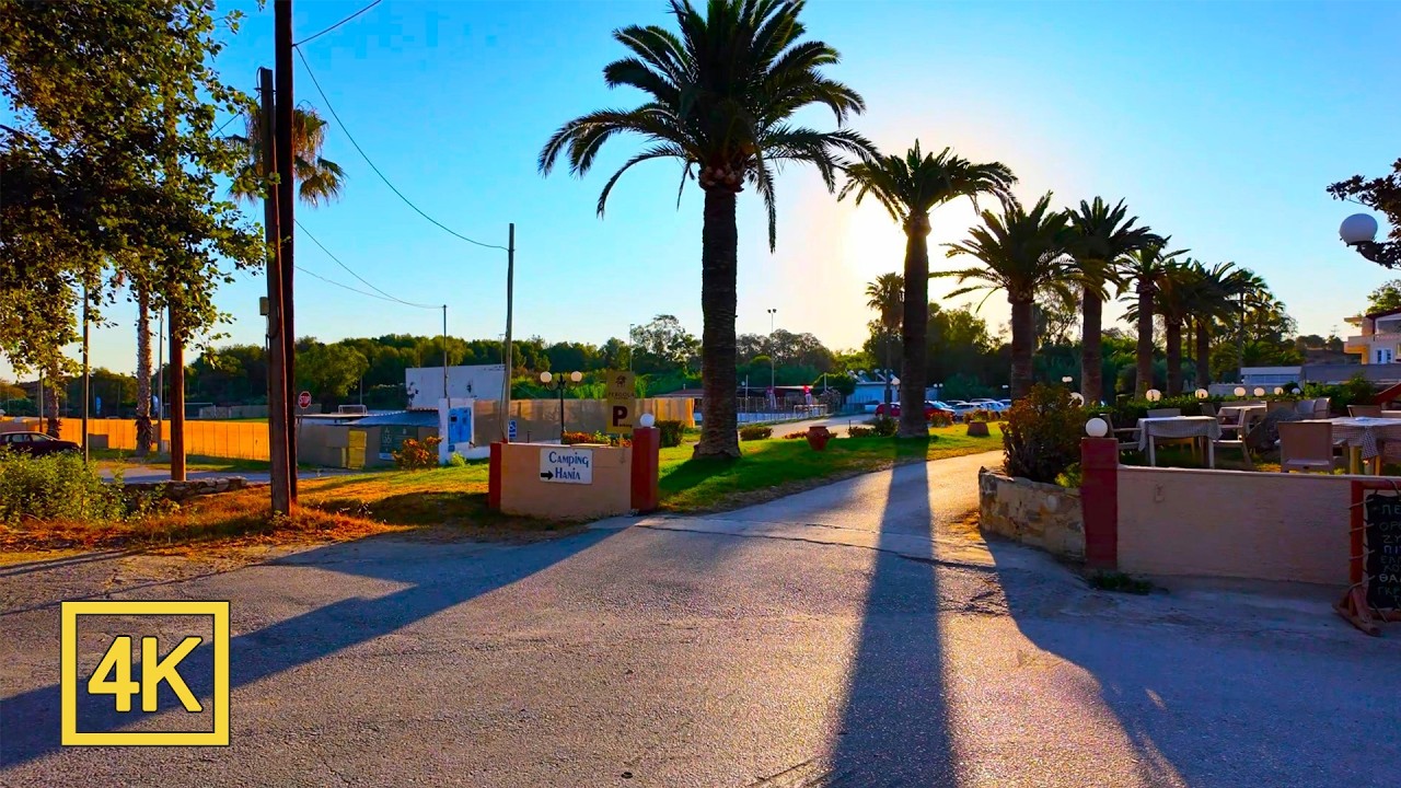 4K Walk in Daratsos, CRETE 🇬🇷 Island, GREECE 🩳 Sea, Sun, Sunrise, Cicadas