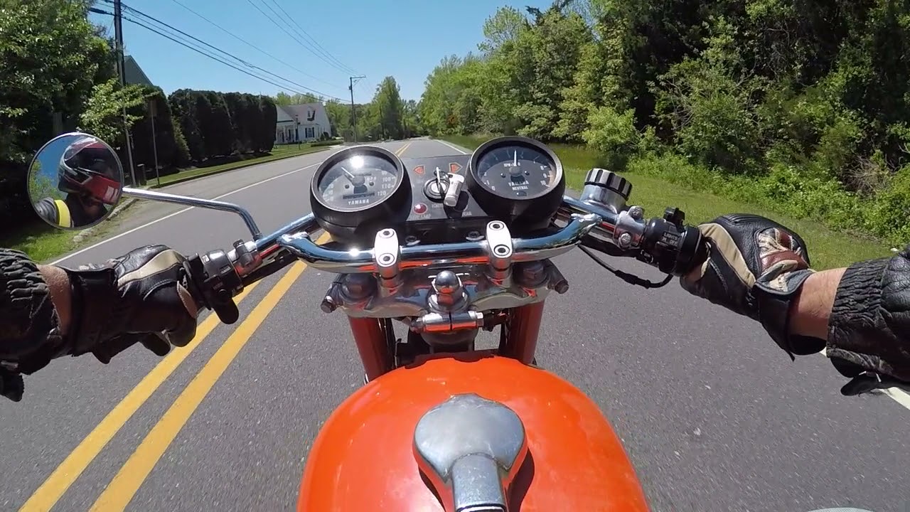 Yamaha RD350 with JL Chambers test ride.
