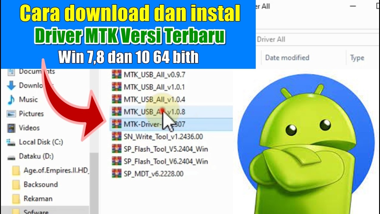 Cara Instal Driver MTK Versi Terbaru di Win 7,8,10 Dan 11 