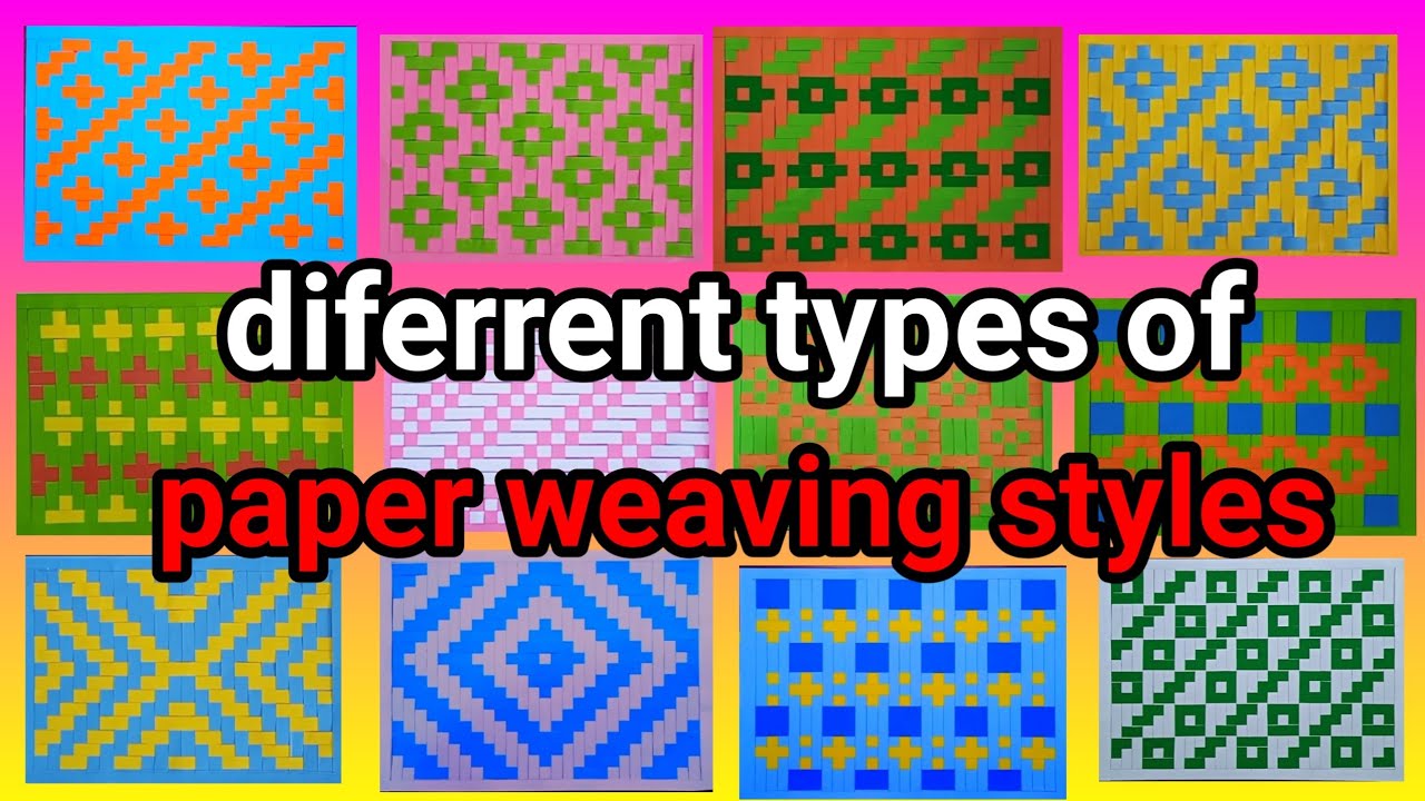 different types of paper weaving styles, paper weaving tutorial, weaving with paper strips. (5)
