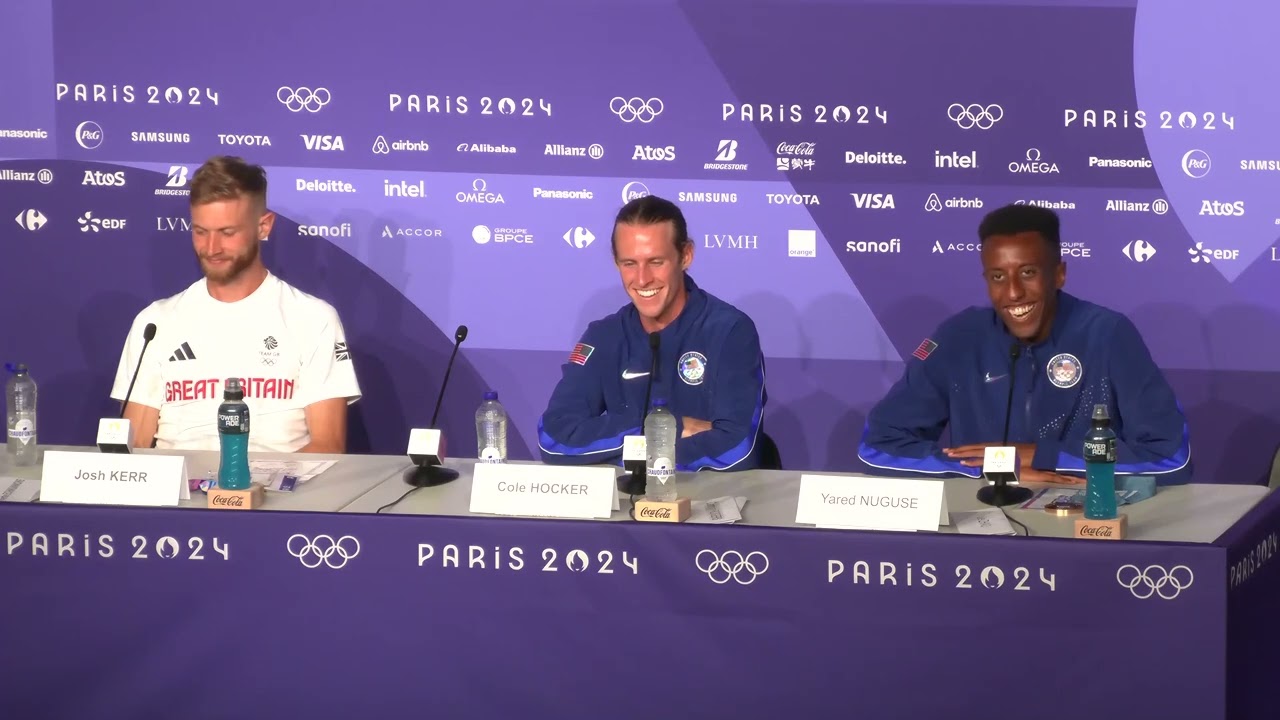 Cole Hocker Wins 1500m Gold Medal, Josh Kerr Silver, Yared Nuguse Bronze Full Press Conference