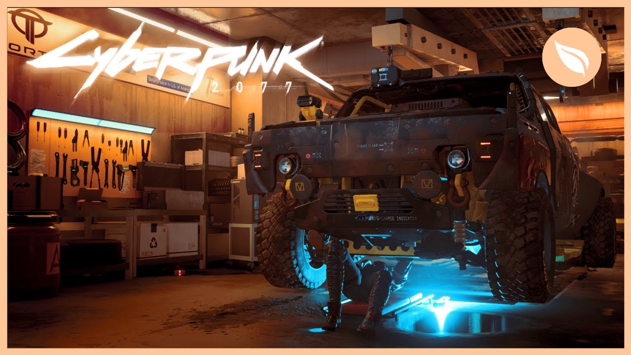CYBERPUNK 2077 Garage Chill with Panam | Sunset Motel | Quiet Badlands Nature Ambience 1 HOUR