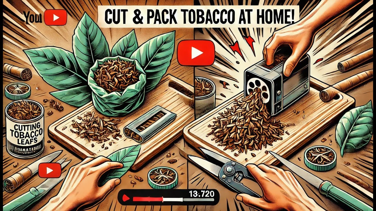 ✂️ Cutting & Packaging Tobacco Leaves at Home &ndash; Full Process! 🌿