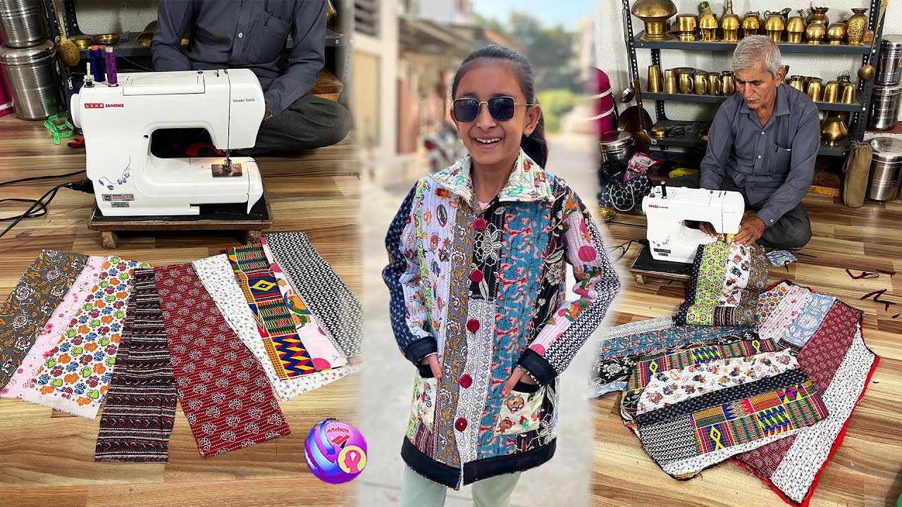 Quilted Jacket Design with Scraps of Fabric