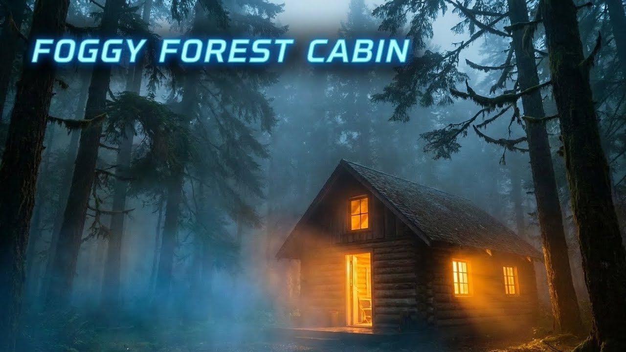 Foggy Forest Cabin 🌫️ Rain & Misty Pine Woods for Deep Sleep (8 Hours)