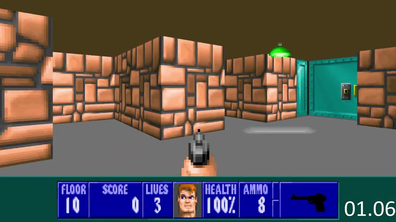 Wolfenstein 3D - E6M10 in 6 Seconds [World Record]