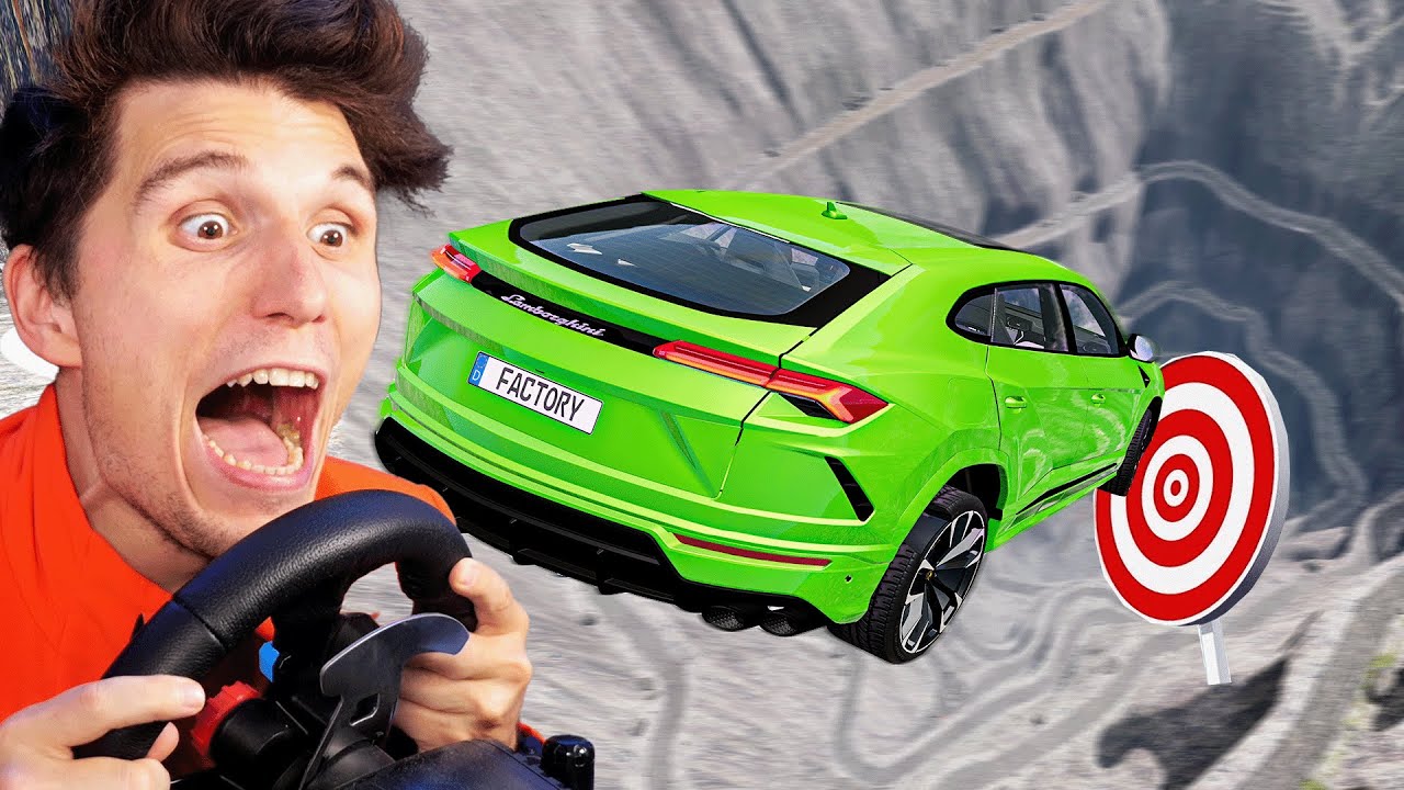 TREFFE die ZIELSCHEIBE in der MEGA-SCHLUCHT | BeamNG