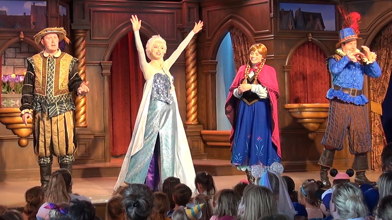 FULL FROZEN Stage Show in Fantasy Faire Royal Theater with Anna, Elsa Olaf, Disneyland 60th
