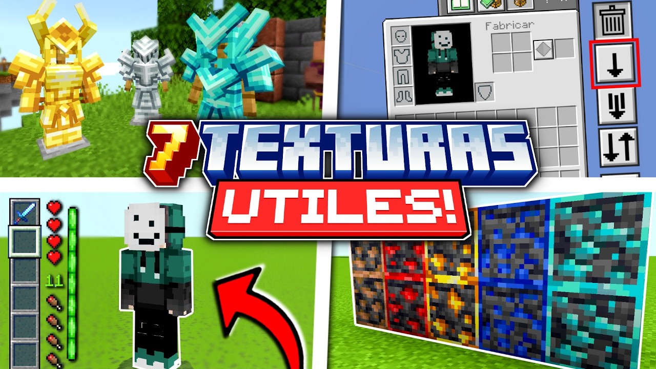 🔥TOP 7 TEXTURAS UTILES para MCPE (26.X) 🙀 | TEXTURE PACKS DE BEDROCK