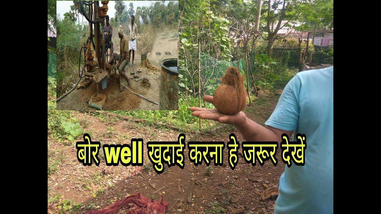 Water divine process through coconut method. bore well ka jaga kaise chune