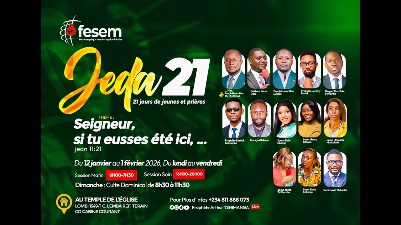 Shalom peuple de Dieu !Suivez en direct notre jeune de Daniel (JEDA21) session SOIR