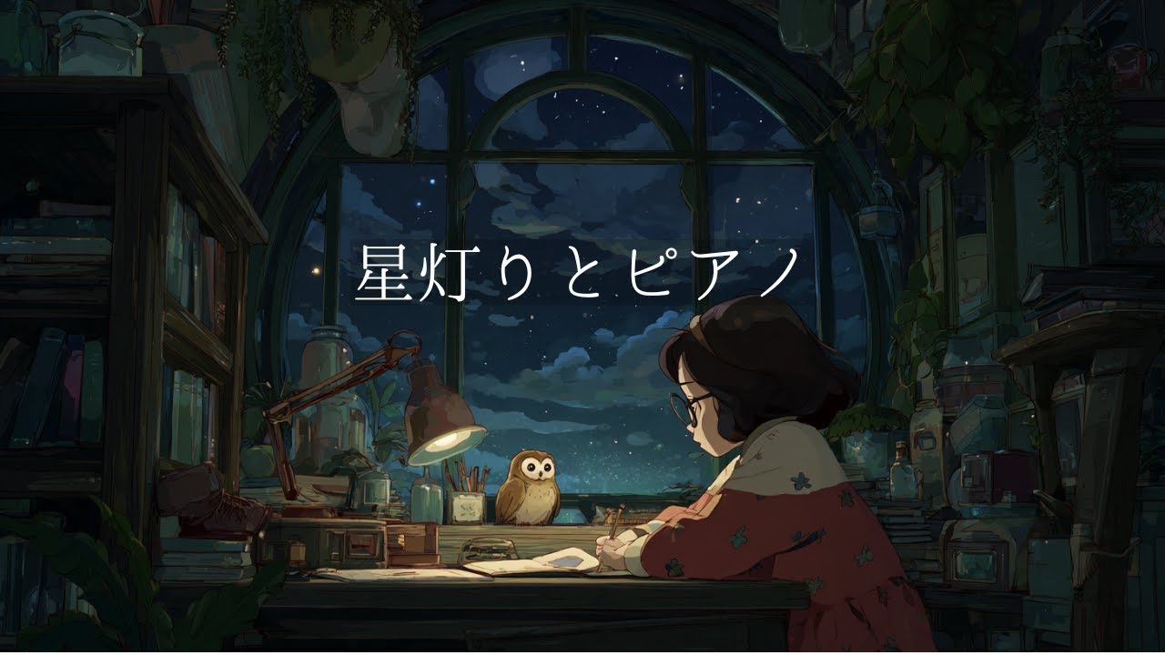 【ピアノlofi】静かな夜の書斎BGM｜作業用・読書用・リラックス