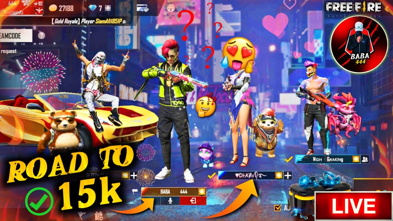 Road To 15k @Baba444gaming|Free Fire Live|BABA 444 Is Live