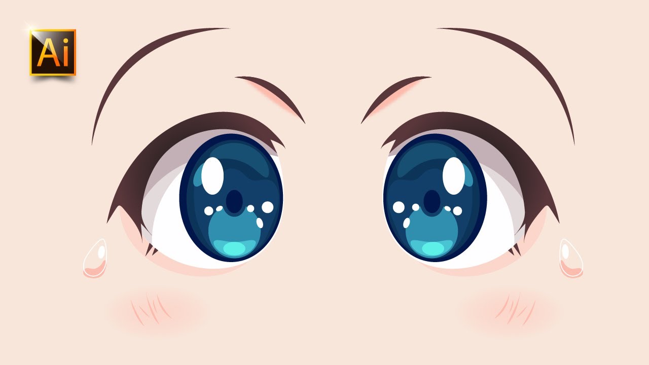 Аниме глаза | Adobe Illustrator урок для начинающих
