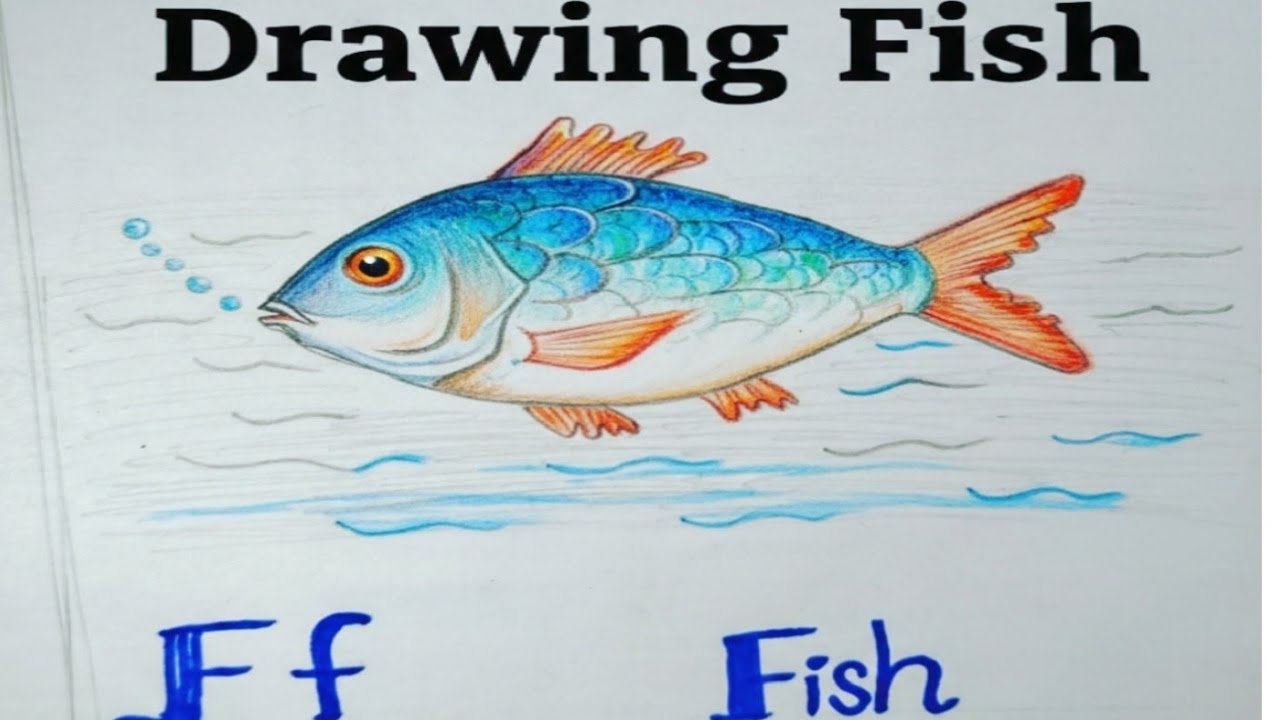 How Drawing a fish 🐟/fish easy drawing/beautiful fish drawing/step by step fish drawing🥰Learning 👍 
