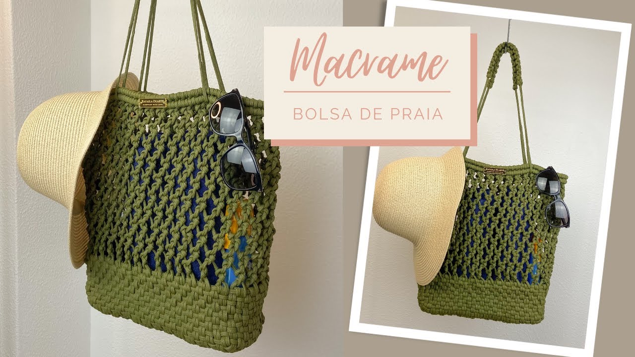 MACRAME PASSO A PASSO - Bolsa de Praia feita em fio naútico