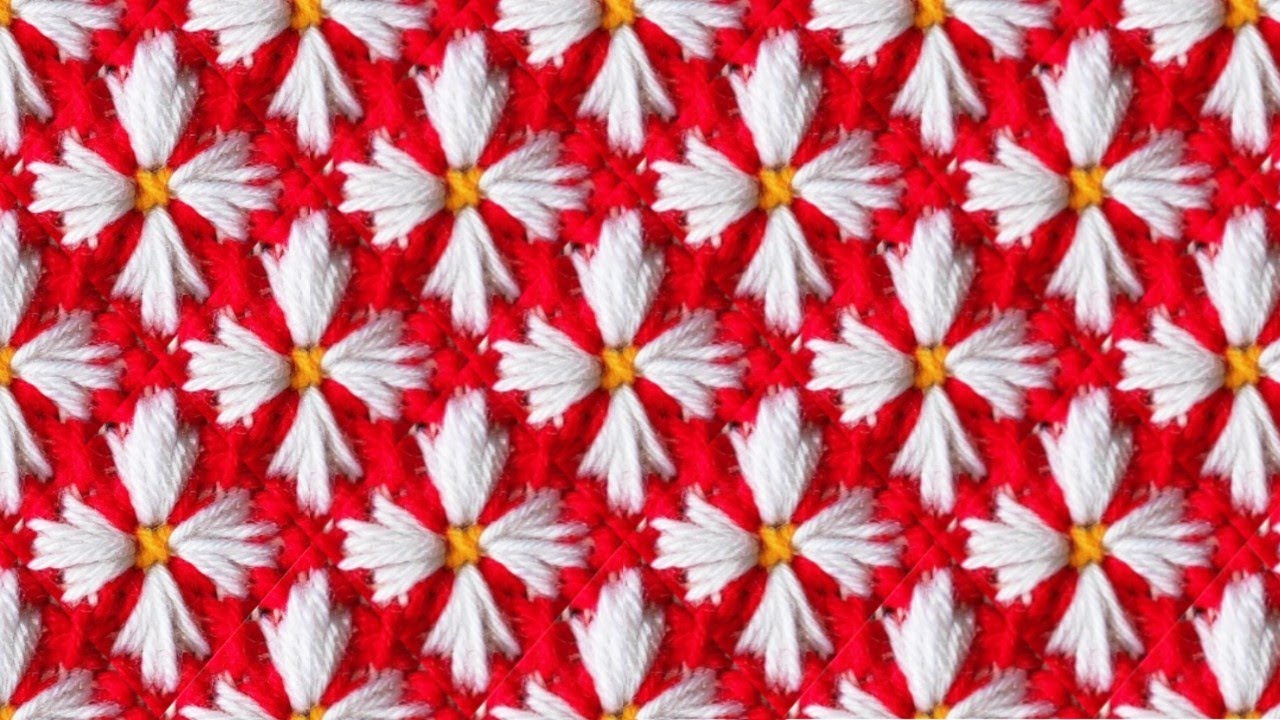 Woolen cross stitch flower doormat design-how to make sitting mat design-stitch ason,rugs,tablemat