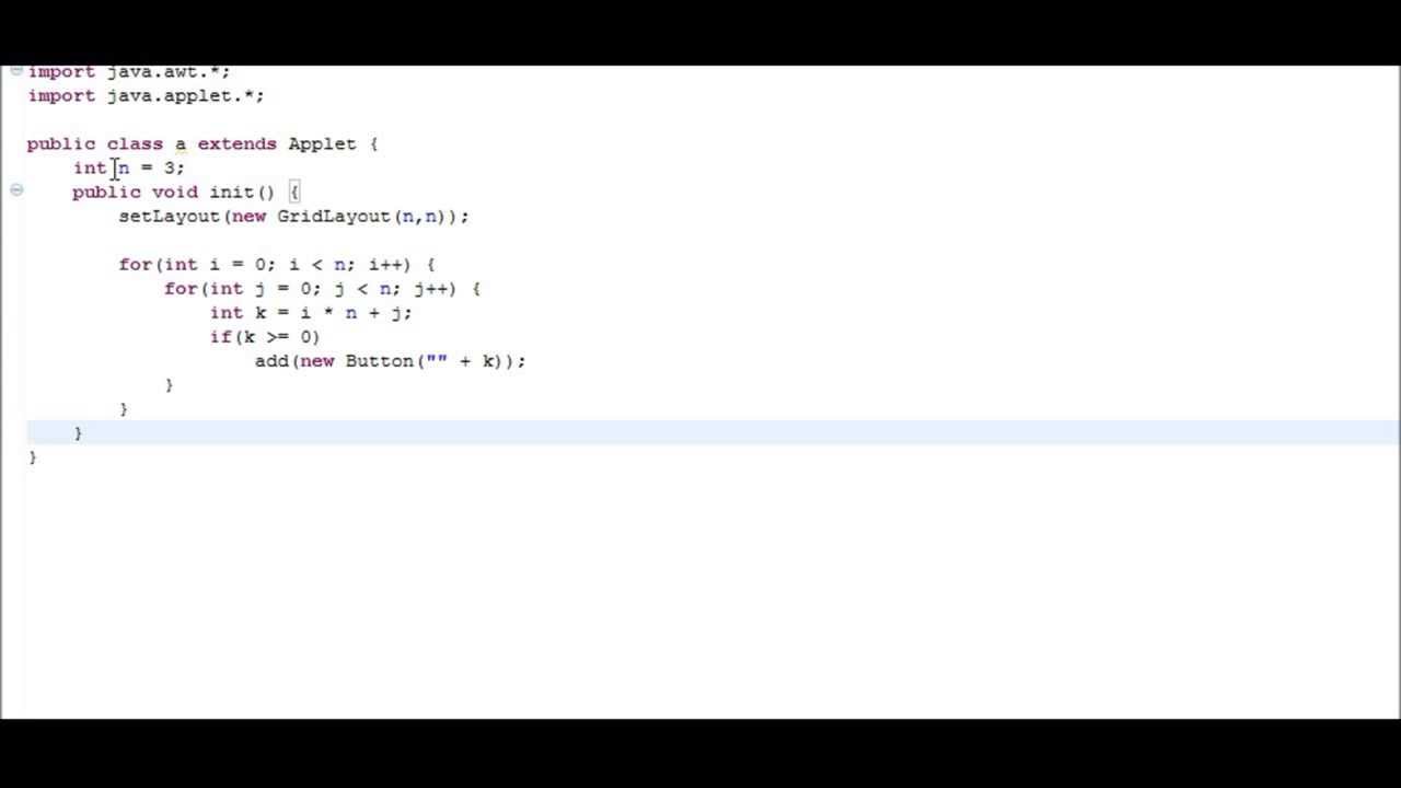 Layouts in Java : Grid Layout