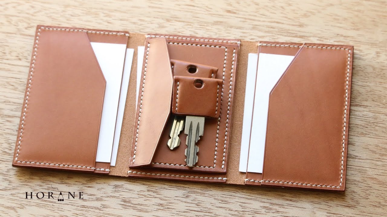 Безналичный кошелек Tri-Fold "Доступен новый кошелек Tri-Fold." (шаблон) Кожаное Ремесло
