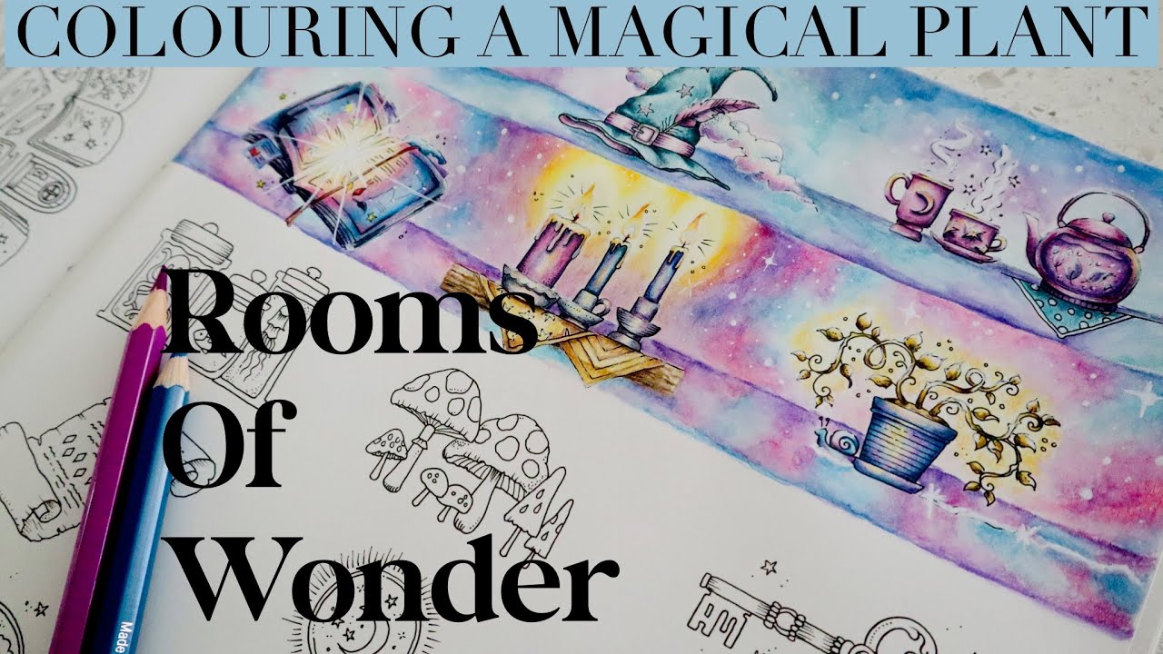 Colouring Magical Plant in Rooms of Wonder | Johanna Basford Faber Castell Polychromos Colour Along