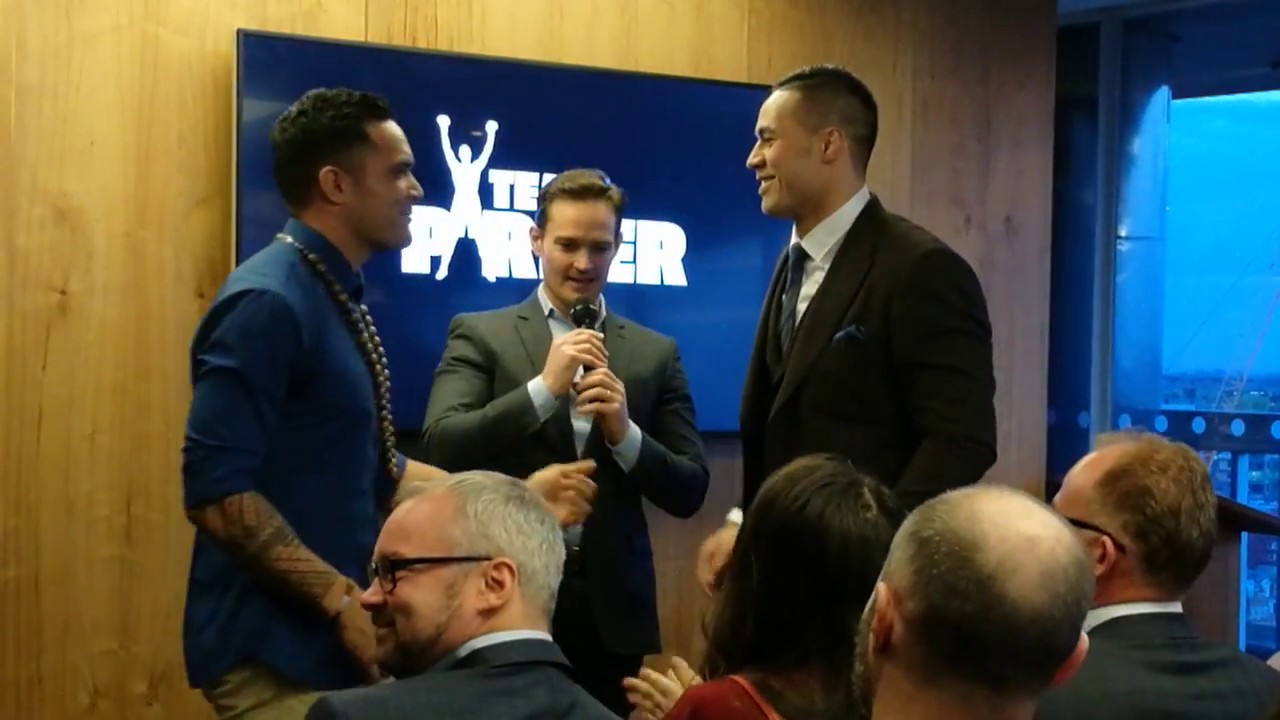 Nick Afoa and Joseph Parker NZ House with Lasalo Elia on Guitar