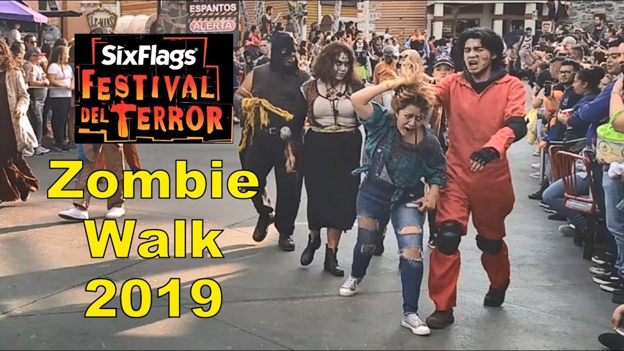 Zombie Walk y Ataque de Monstruos - Festival del Terror 2019 - Six Flags México