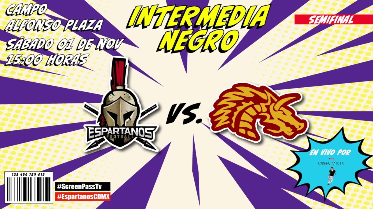 Espartanos CDMX vs Dragones Rojos Intermedia Negro Semifinal