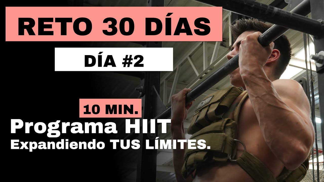 D&iacute;a 2 - HIIT (M&Aacute;S CARDIO) 10MIN sin equipo! Abrazo, abdomen, pierna