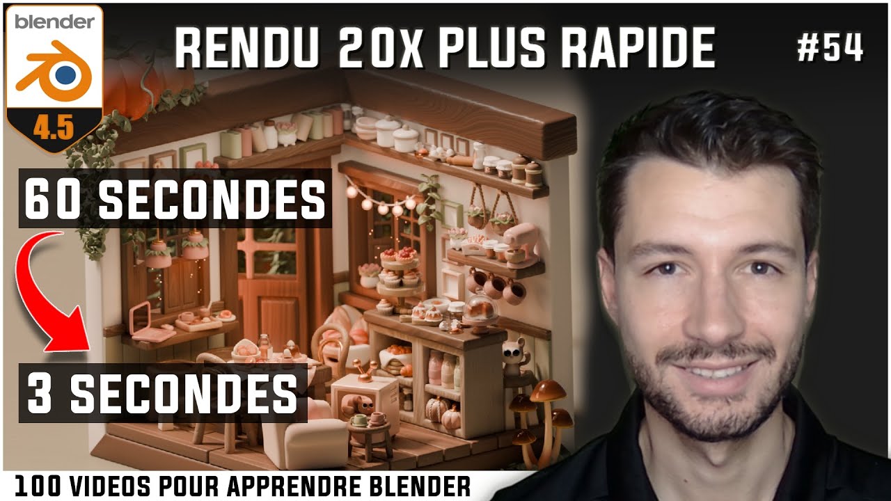 #54 | RENDU 20 FOIS PLUS RAPIDE - Apprendre Blender en 100 vidéos [TUTO FR]