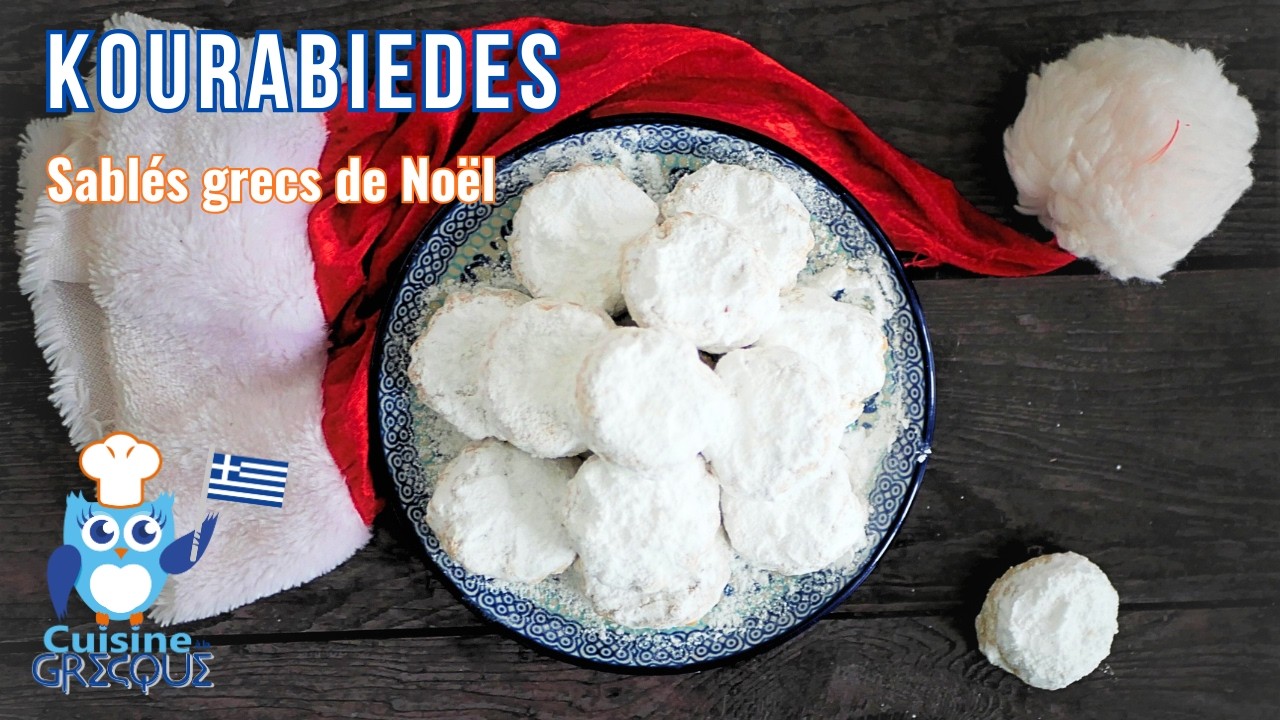 KOURABIEDES - sablés de Noël aux amandes et à la fleur d'oranger - Cuisine à la grecque
