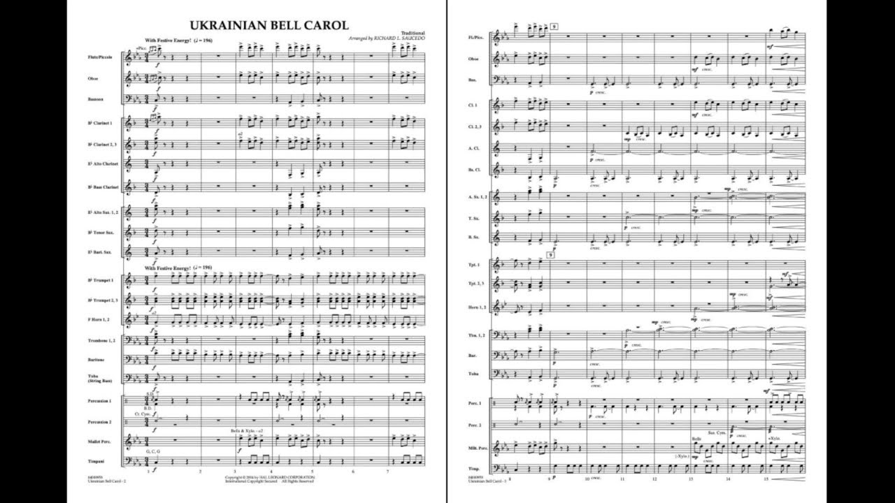 Ukrainian Bell Carol arranged by Richard L. Saucedo