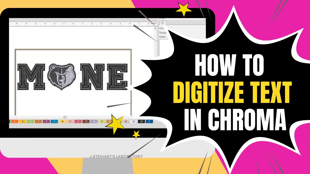 How to Digitize Text in Chroma Inspire | Machine Embroidery| Ricoma Em1010