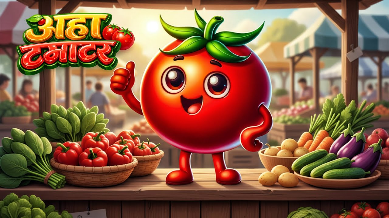 आहा टमाटर - Aaha Tamatar Bade Mazedar | Hindi Nursery Rhyme And Kids Song | #aahatamatarbadamazedar