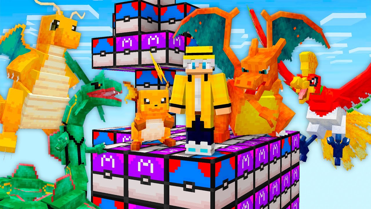 ILHA LUCKY BLOCK POKÉMON NO MINECRAFT COBBLEMON!