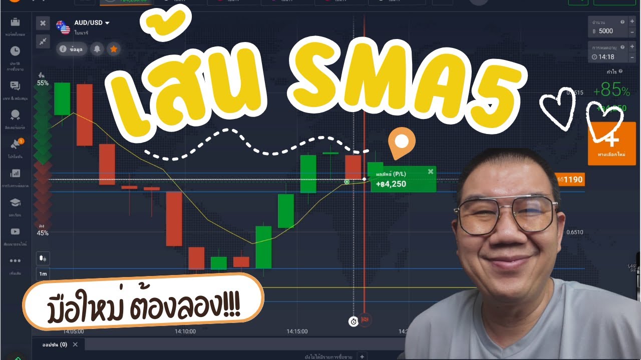 IQ OPTION เส้น SMA5 พาเพลิน เทคนิคง่ายๆ ใช้ได้จริง!!