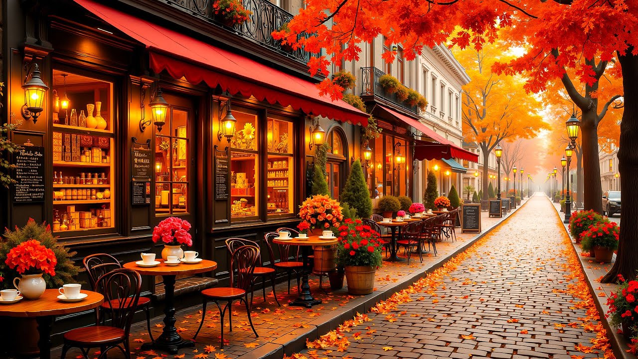 Autumn Café Jazz🍁Smooth Relaxing Jazz Piano in Cozy Coffee Shop Ambience | Fall Jazz Music for Work