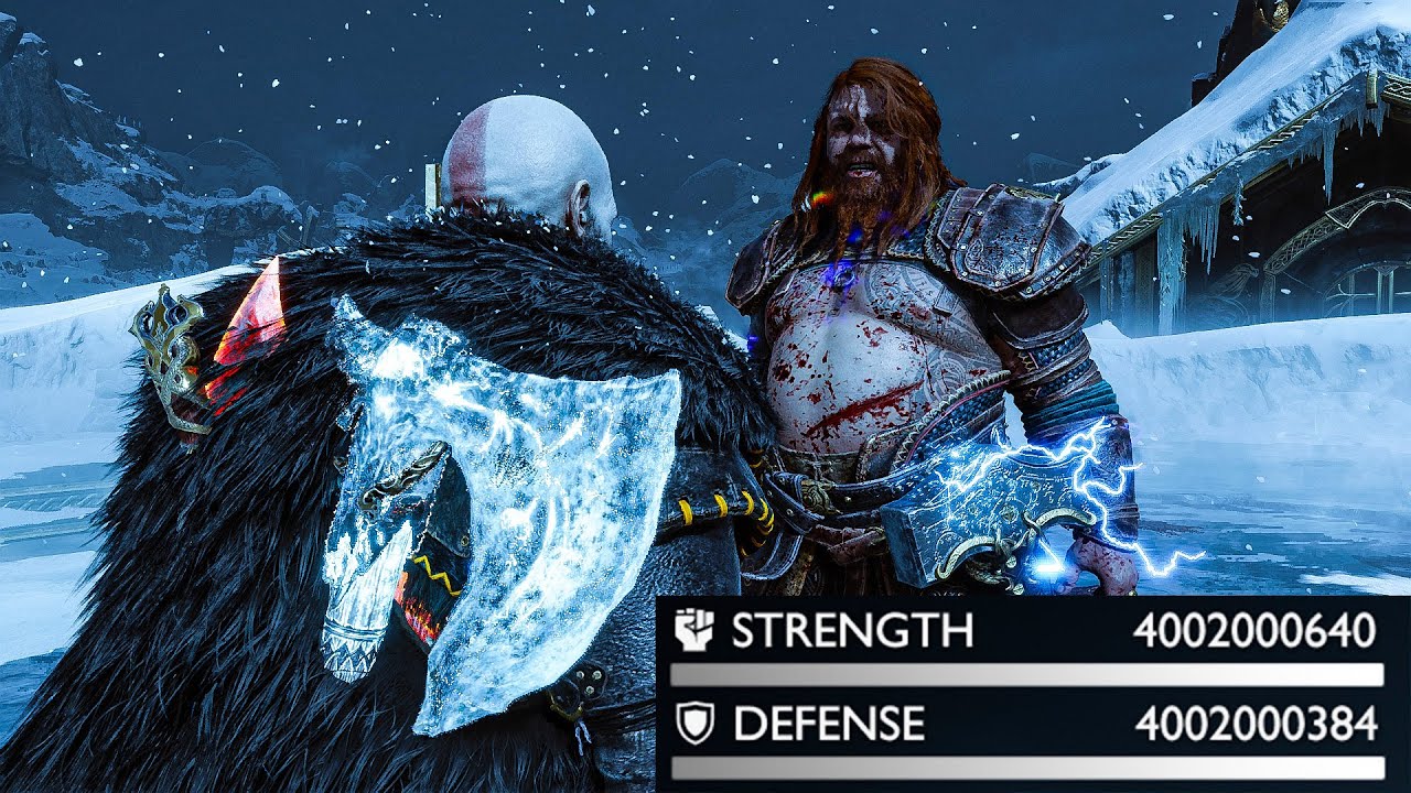 4 BILLION STRENGTH LORE ACCURATE KRATOS VS THOR - God of War Ragnarok -  NG+ GMGOW+ 4K60FPS